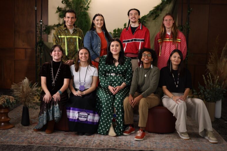 Group photo of the Dreamstarter Class of 2023, showcasing Native youth leaders committed to community-driven projects and cultural preservation.