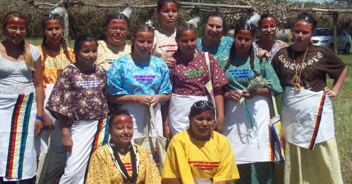 RS -- BHS Earth Day Little Brave Heart Kimimina Hota (Gray Butterfly) at table