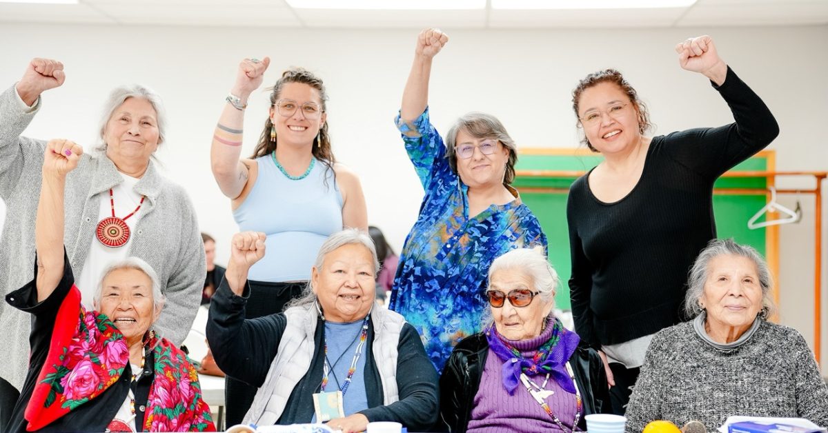 Native elders celebrating together at community wellness event supported by Running Strong Healthy Elder Box program
