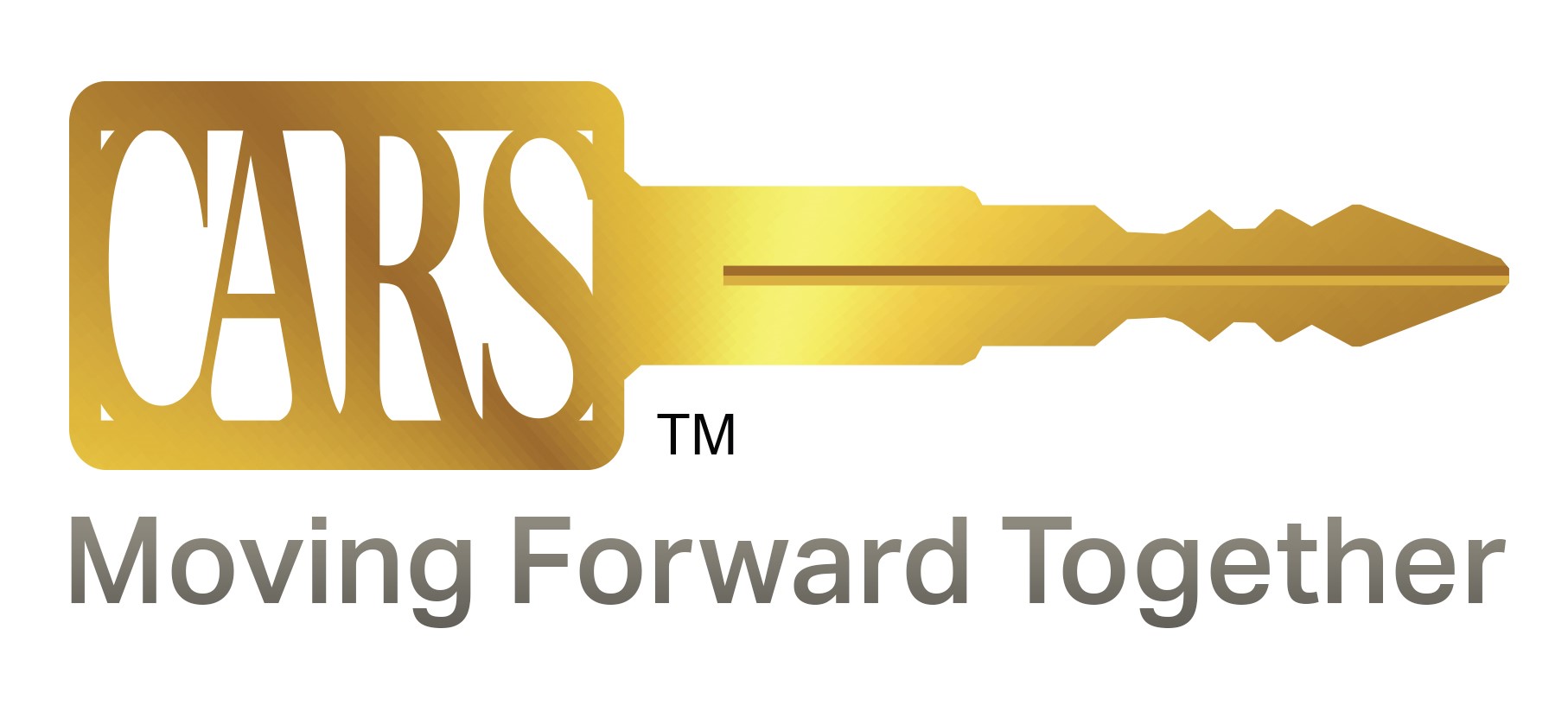 CARS logo in the shape of a gold key with slogan Moving Forward Together