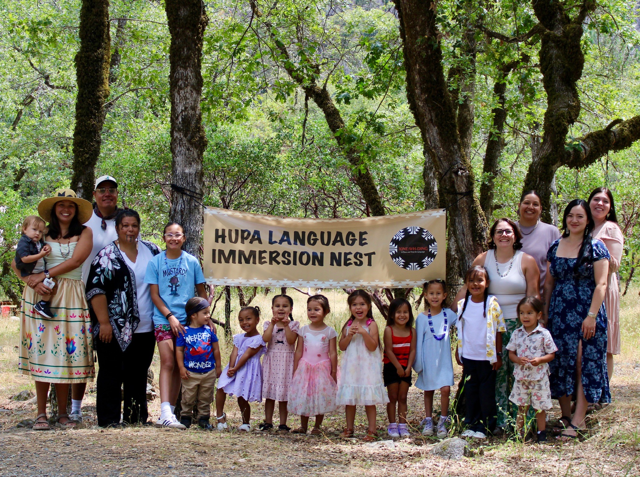 Students and teachers celebrate the end of the Hupa Language Immersion Nest year