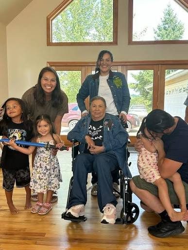 Verdena Parker with children and teachers from the Hupa Language Immersion Nest